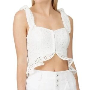 Keepsake The Label White Eyelet Crop